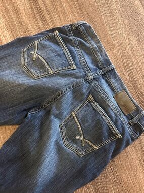 BKE Bootcut Tyler Jeans 34x36 Blue Medium Wash Denim Zip Button Stretch Men's